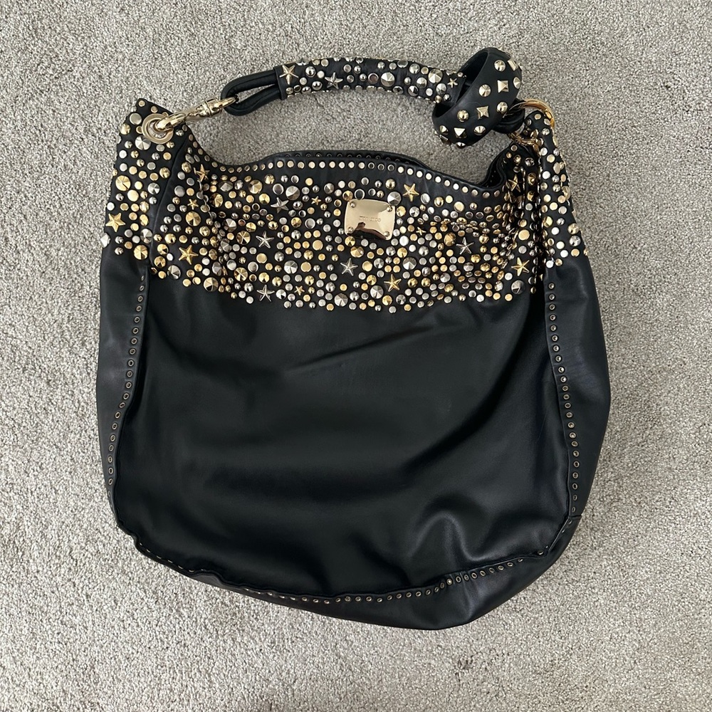 Black and Gold Studded Women's Bag